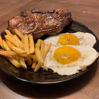 NY STRIP STEAK AND EGGS
